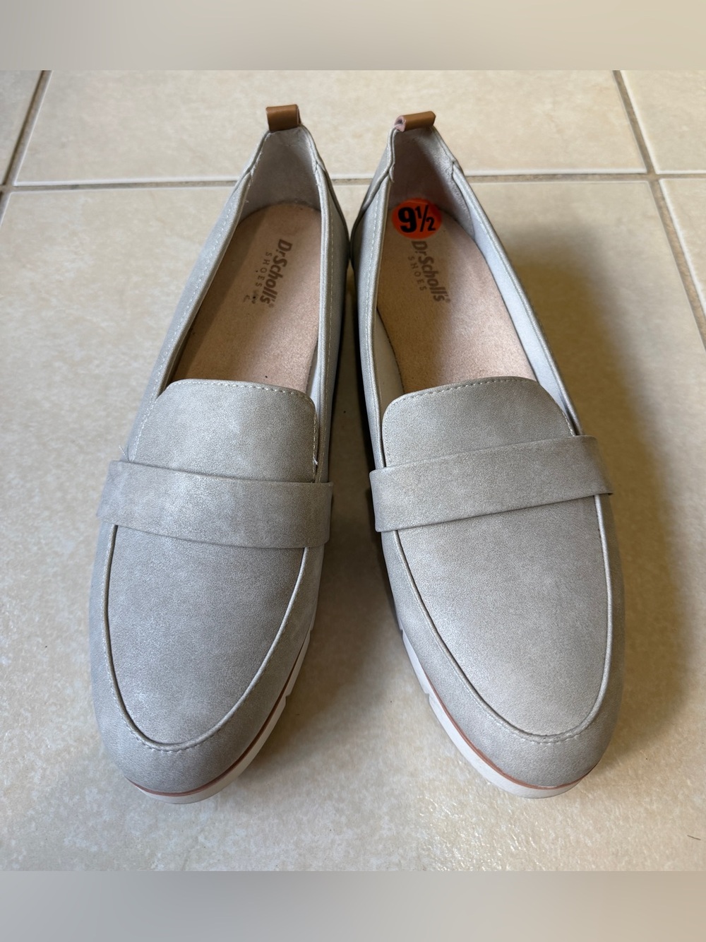 Dr. Scholl’s Webster Loafers Women’s Size 9.5 Gray Platform Slip On Shoes